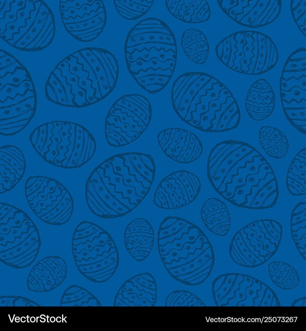 Seamless pattern with hand drawn easter eggs Vector Image