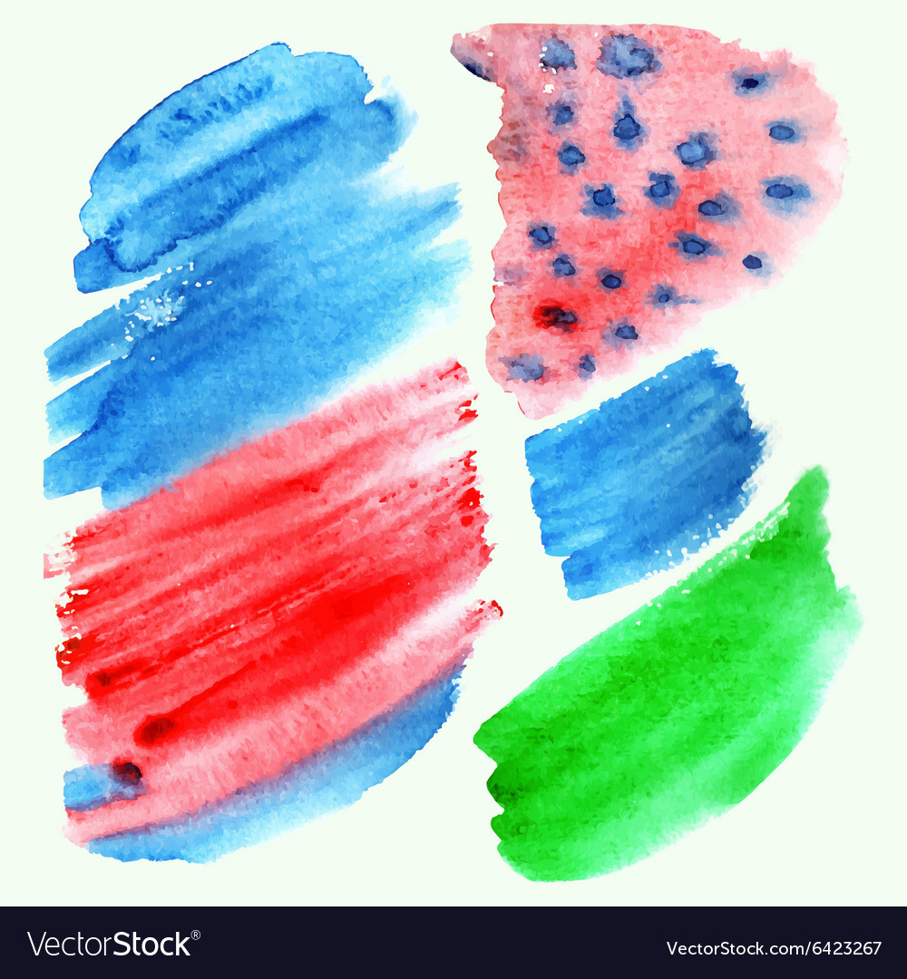 Watercolor hand painted brush strokes