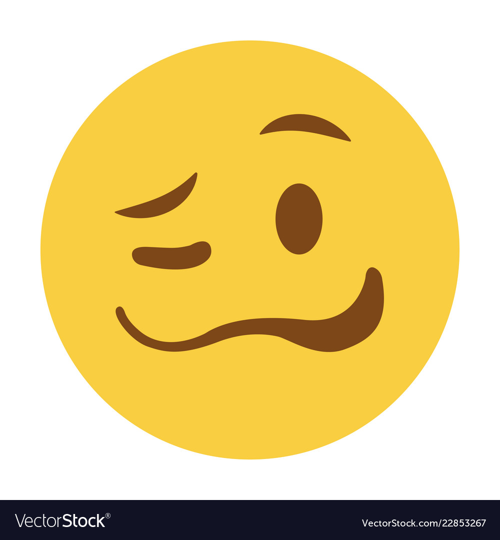 Woozy Emoji Funny Face Royalty Free Vector Image 