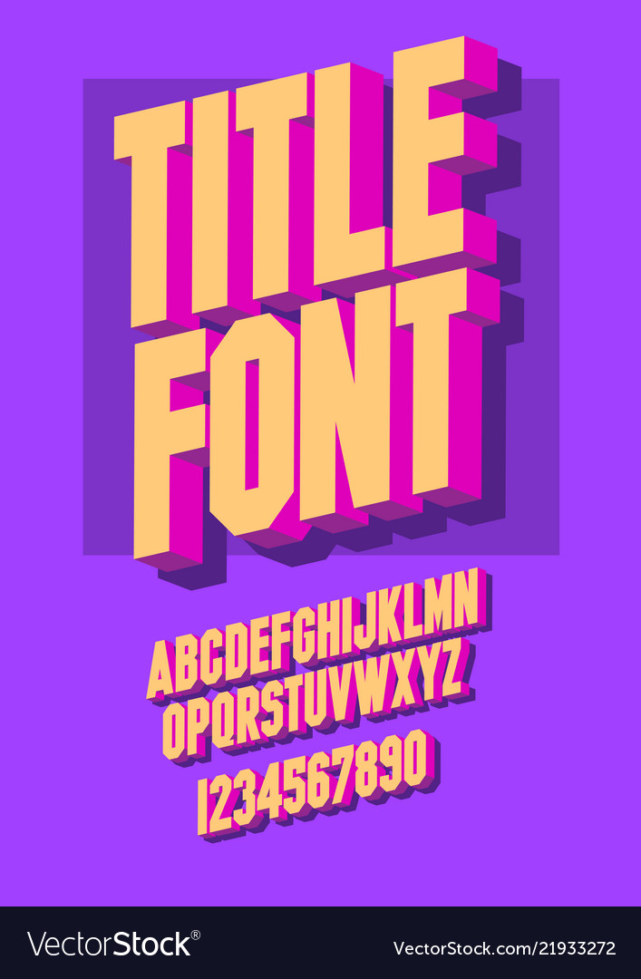 3d font alphabet vector image 3d font alphabet