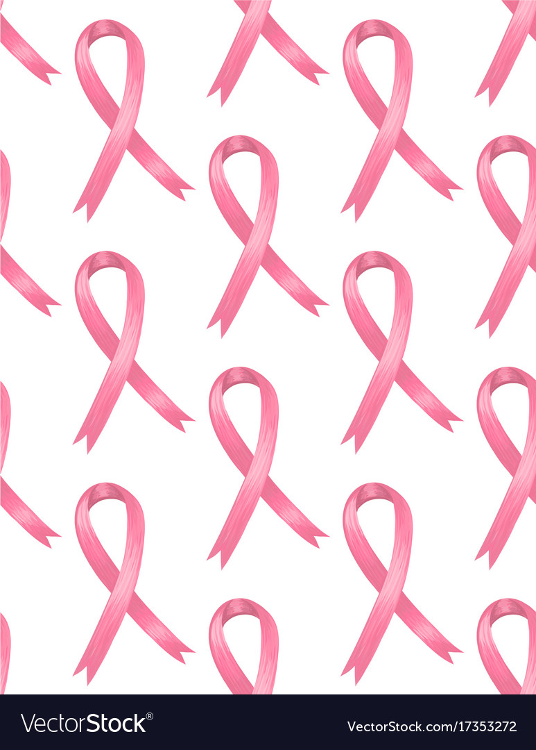 Pink ribbons brush set breast cancer awareness Vector Image