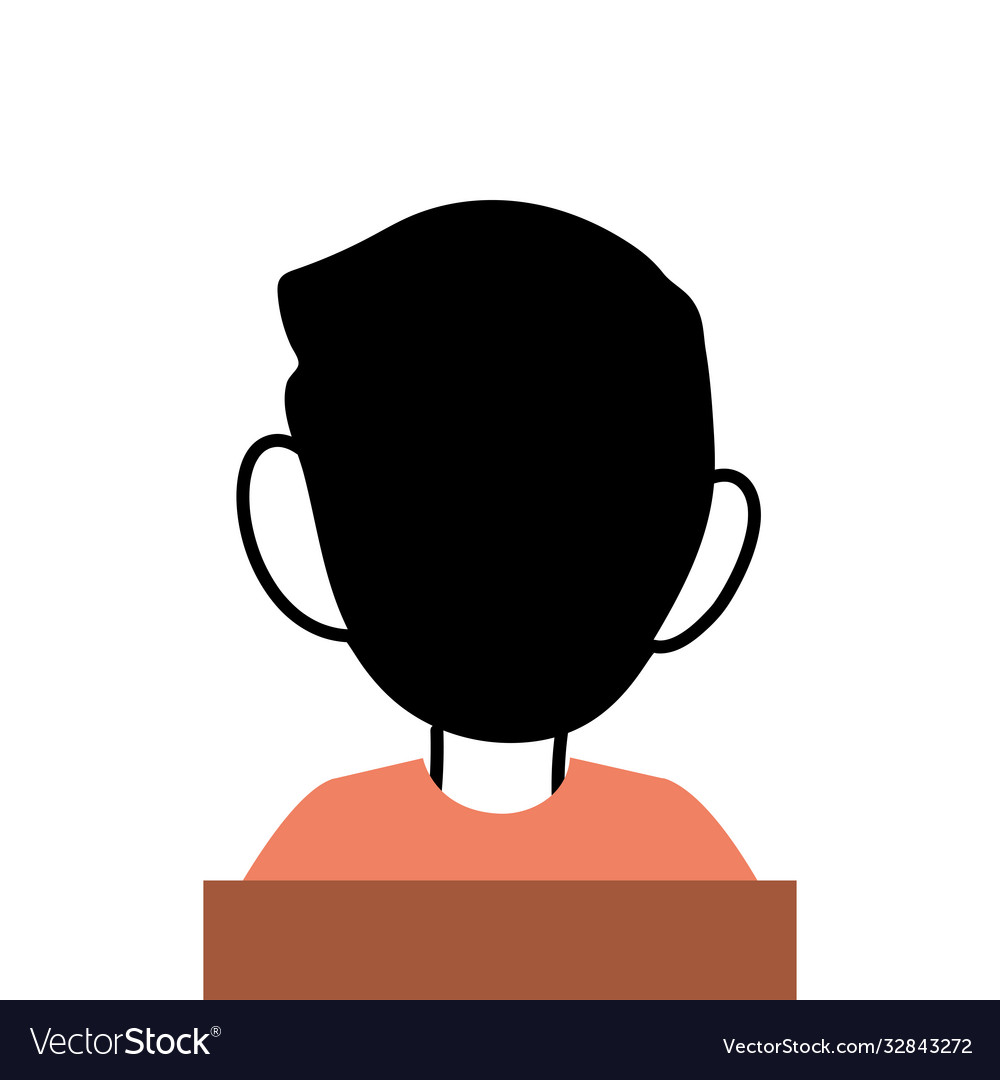 Cartoon boy head from behind Royalty Free Vector Image Cartoon boy head from behind Royalty Free Vector Image