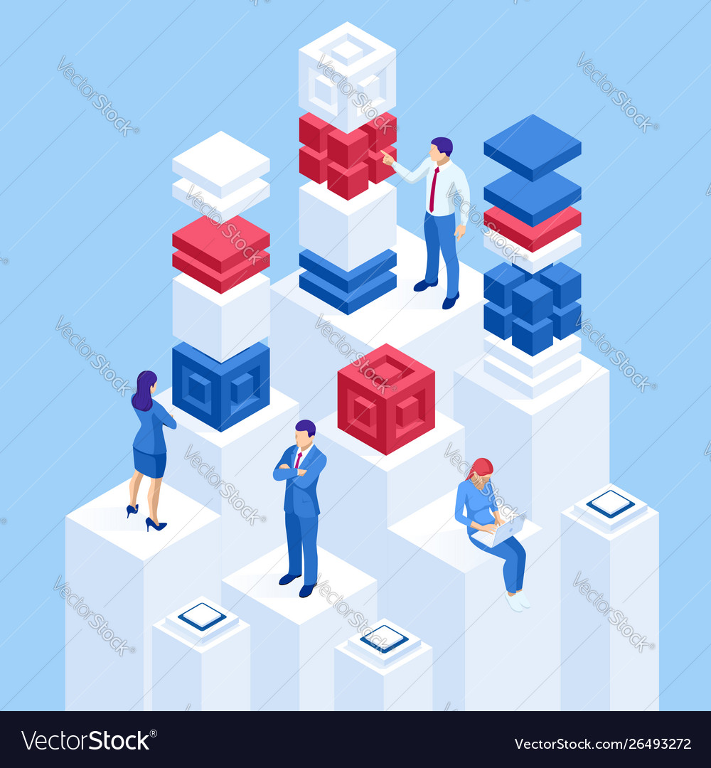 Isometric Concept Business Analysis Analytics Vector Image 3217