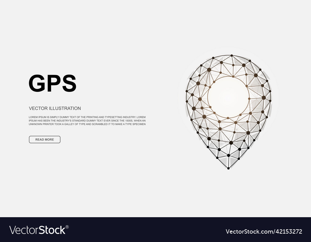 Location pin 3d low poly symbol for landing page