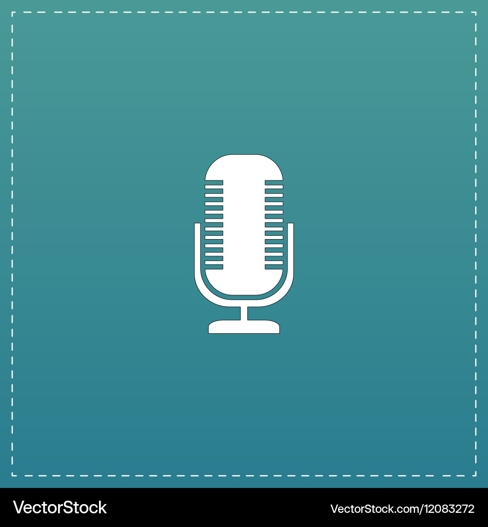 Microphone flat icon Royalty Free Vector Image