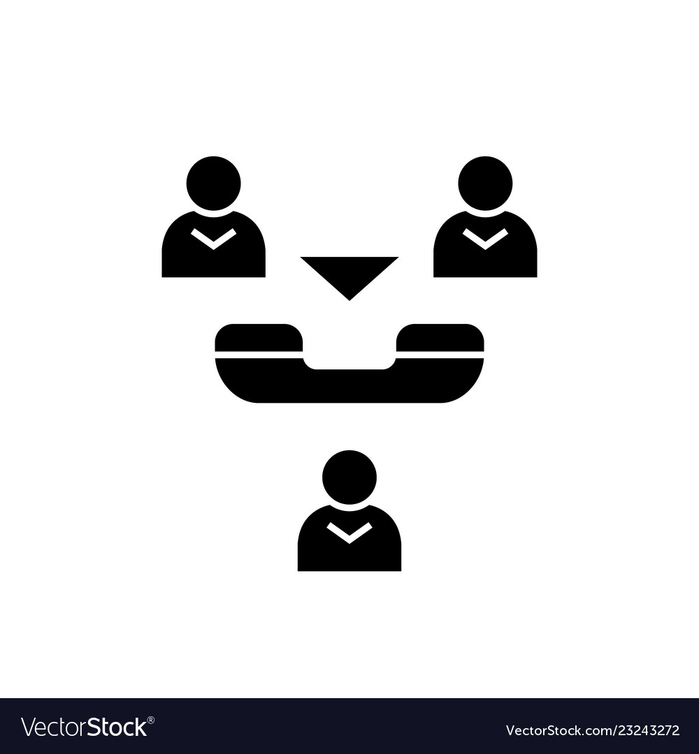 Online meeting black concept icon Royalty Free Vector Image