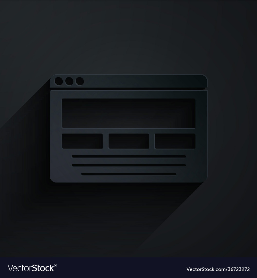 Paper cut ui or ux design icon isolated on black Vector Image
