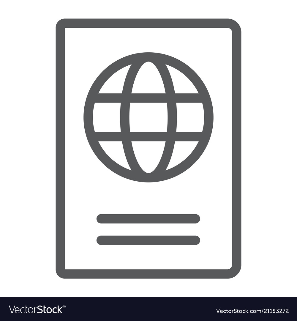 Passport line icon travel and tourism