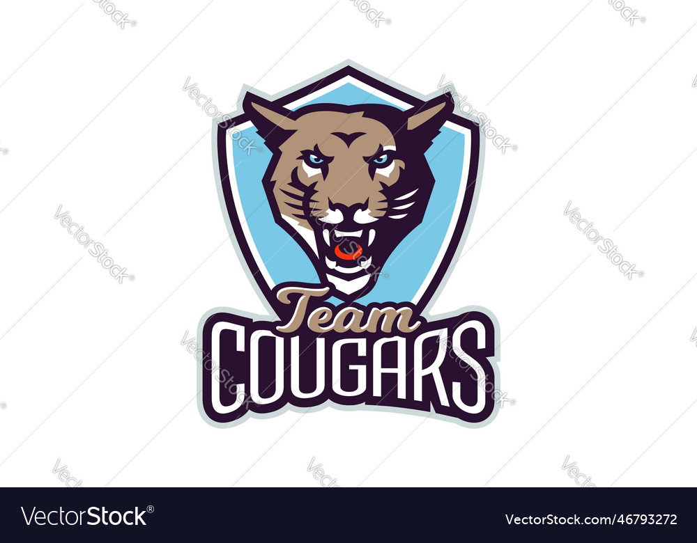 Sports logo with cougar mascot colorful sport Vector Image