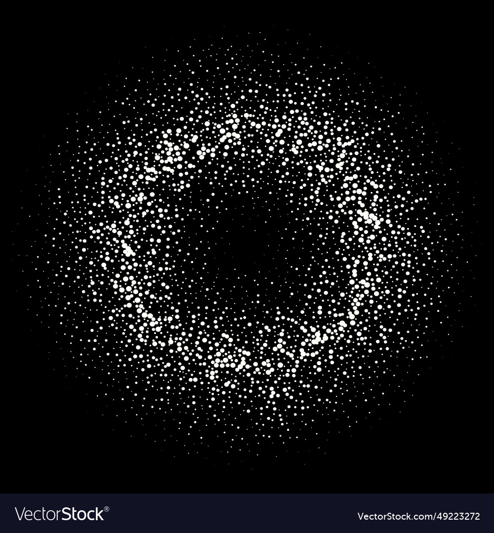 White abstract circles on a black background Vector Image