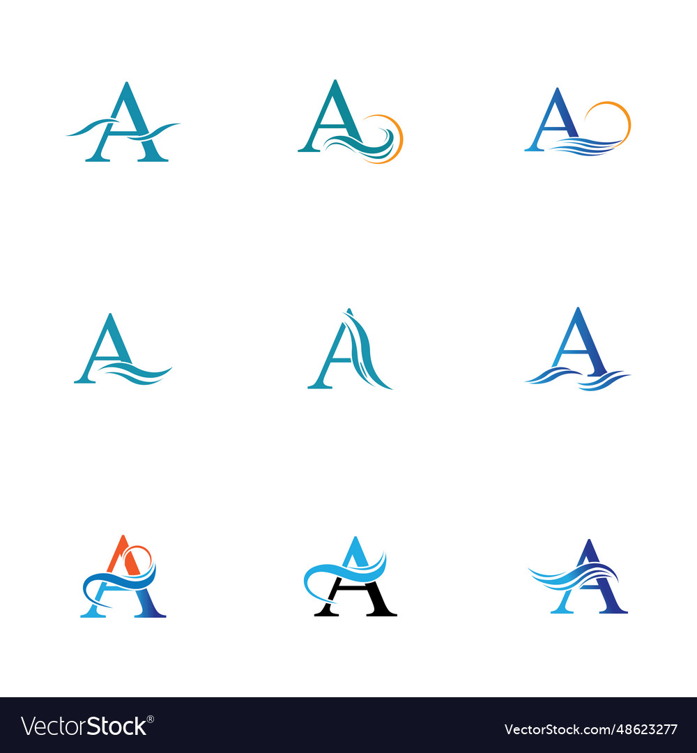 A letter wave logo template