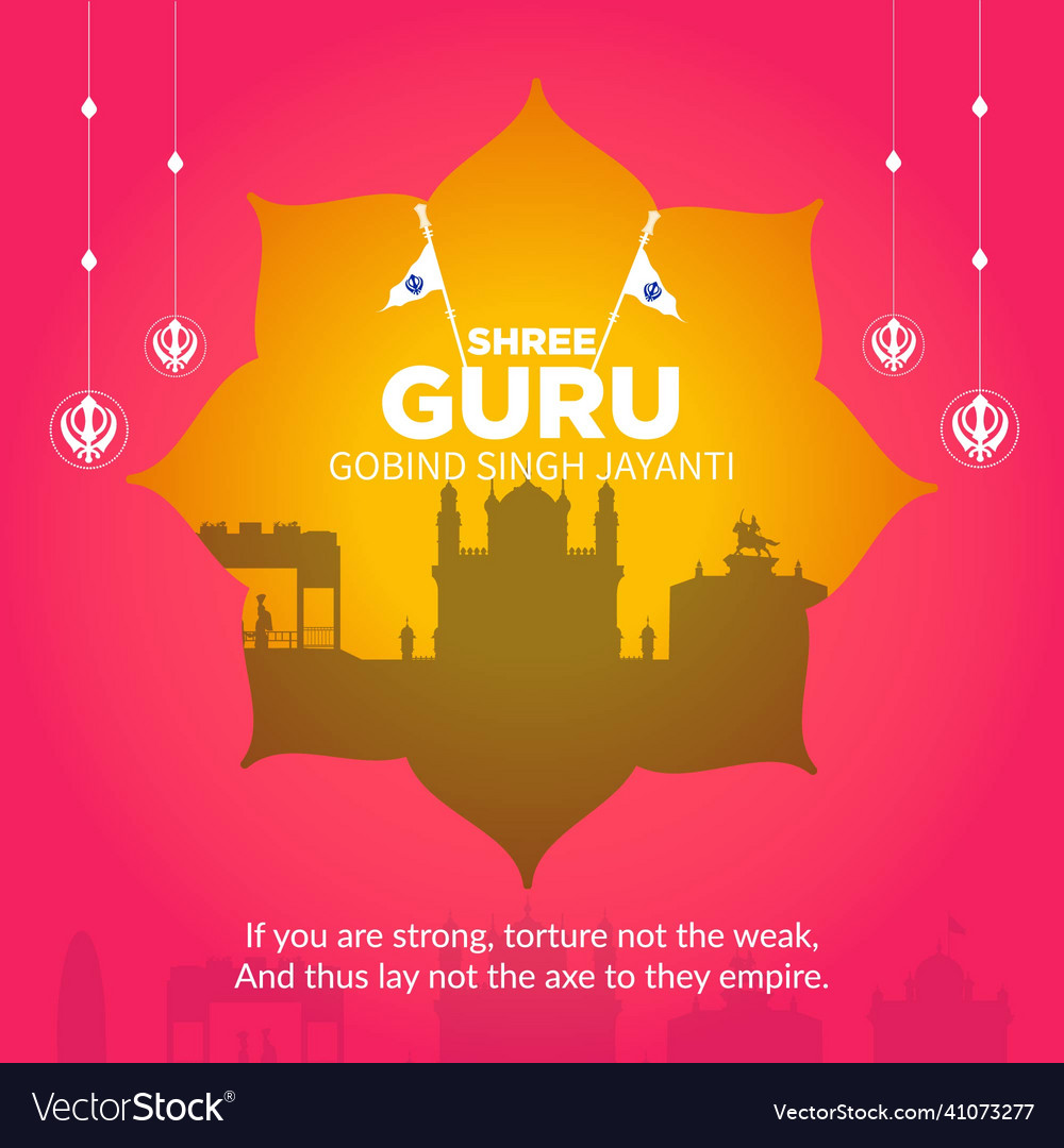 Banner design of happy guru gobind singh jayanti Vector Image