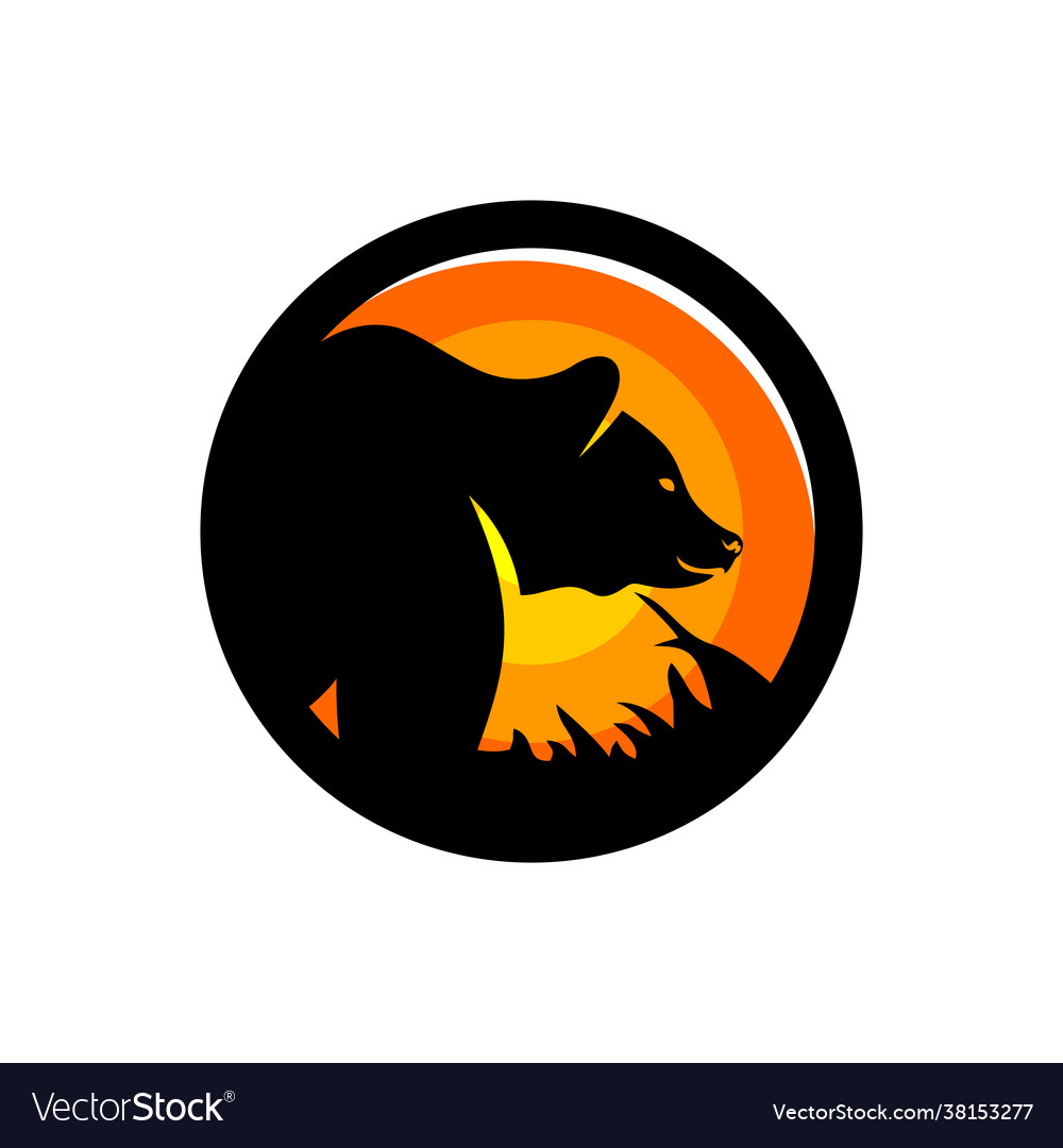 Bear circle logo on grass