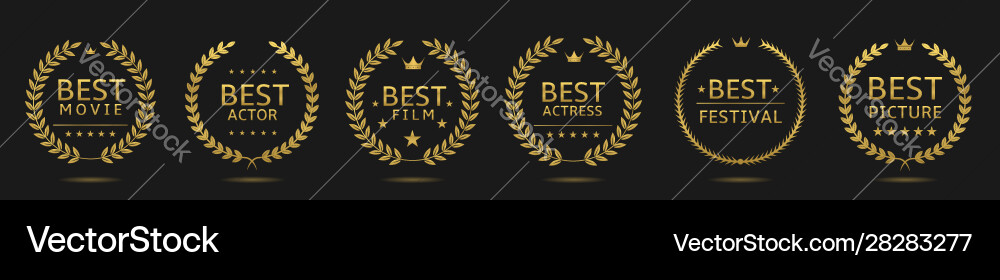 Best movie badge set Royalty Free Vector Image