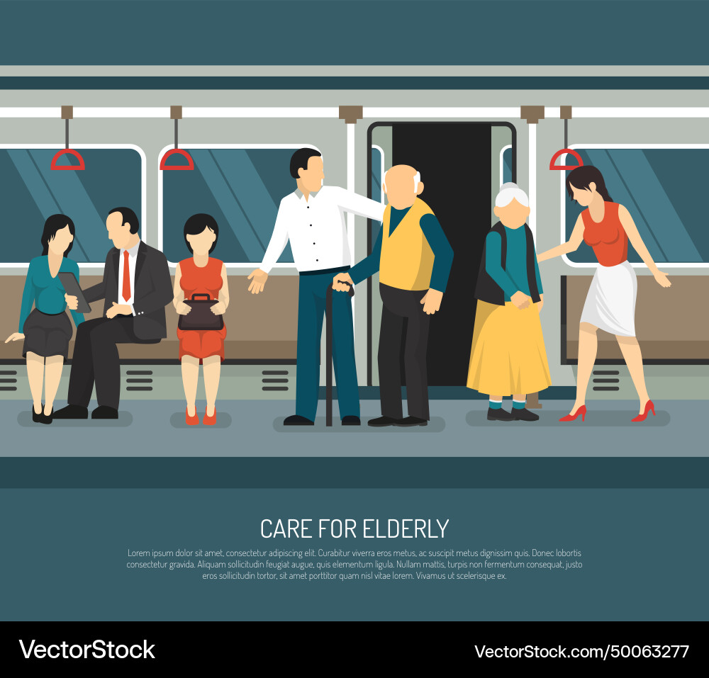 Care for elderly Royalty Free Vector Image - VectorStock
