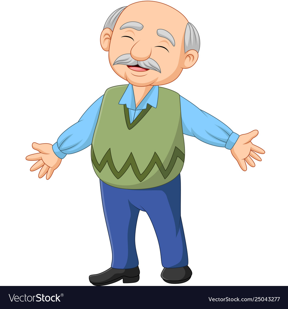 Cartoon Old Man Smiling Clipart Collection Old Man Clipart Black And ...