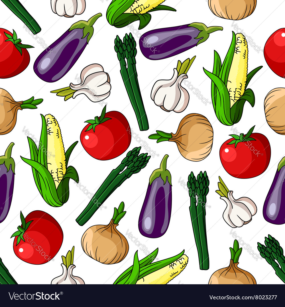 Colorful seamless pattern of vegetables Royalty Free Vector