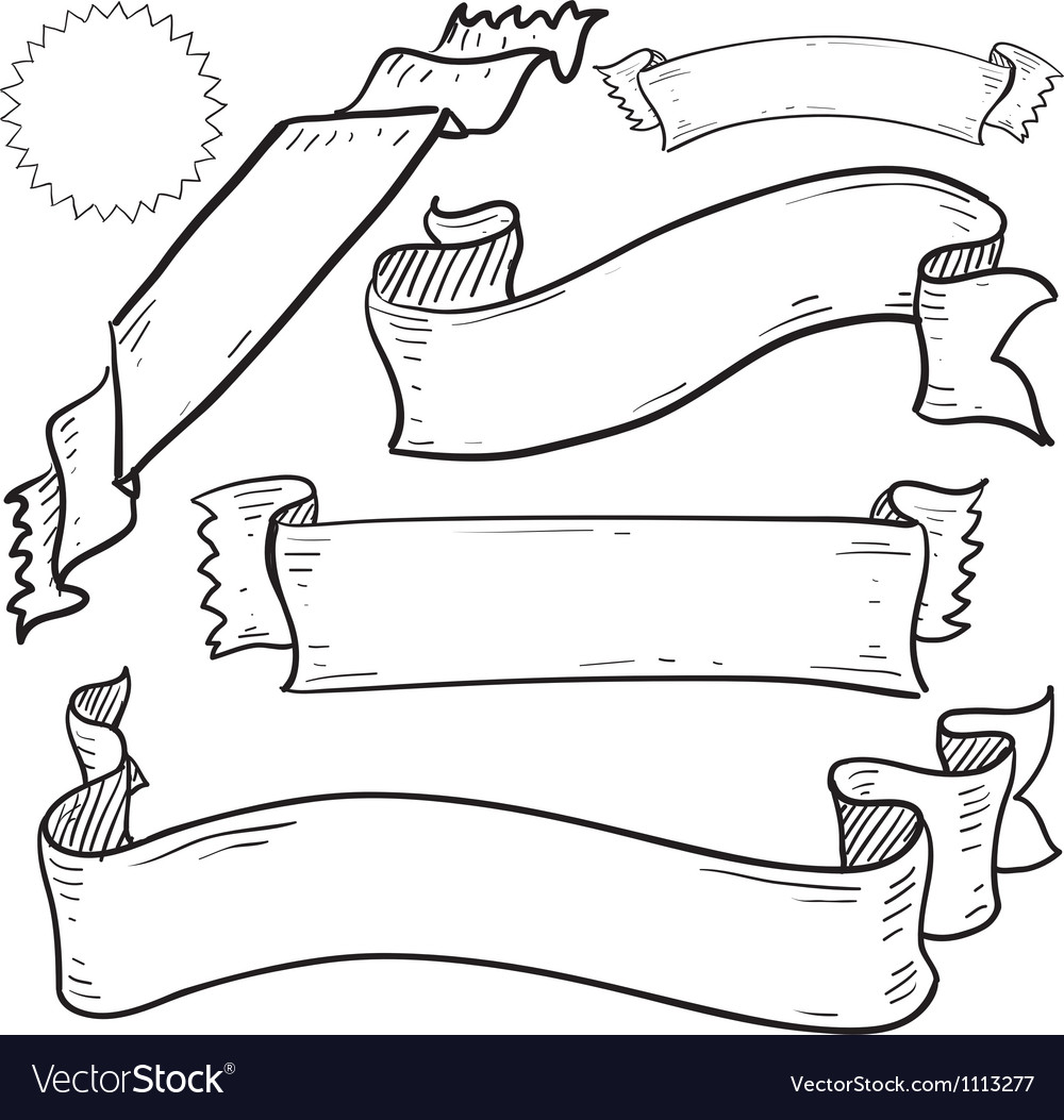 Doodle Banners Labels Royalty Free Vector Image
