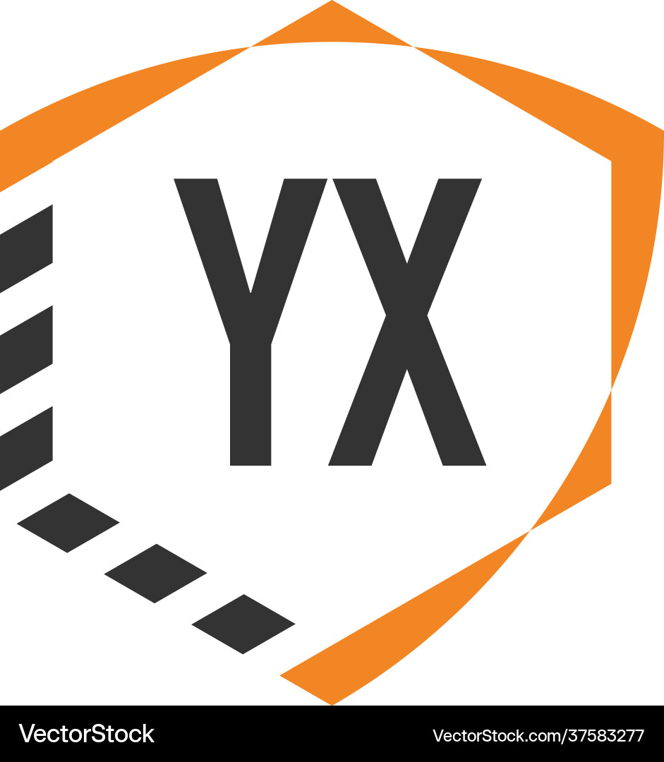 Initial letter yx shield hexagonal logo template Vector Image