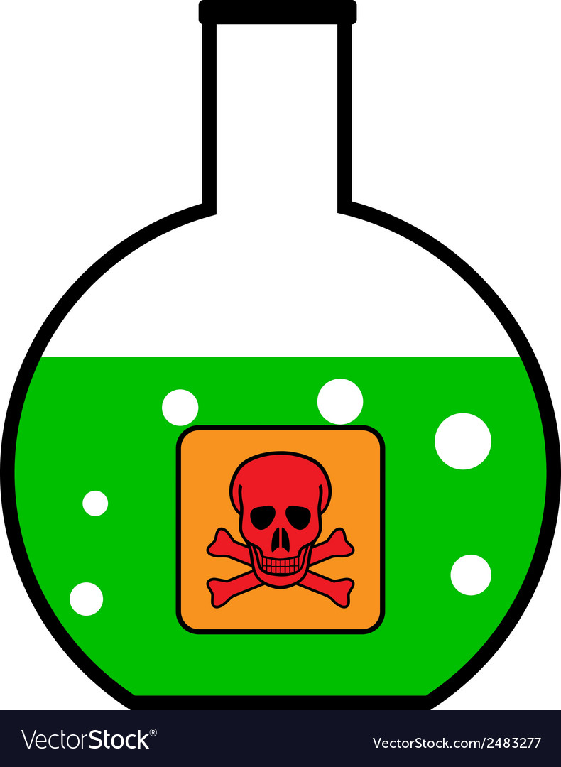 Laboratory glass with poison Royalty Free Vector Image