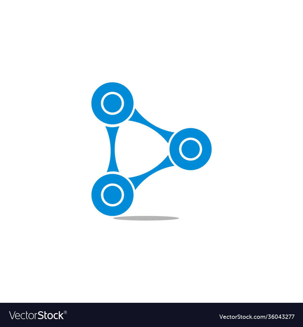 Linked dots chain strong simple triangle Vector Image