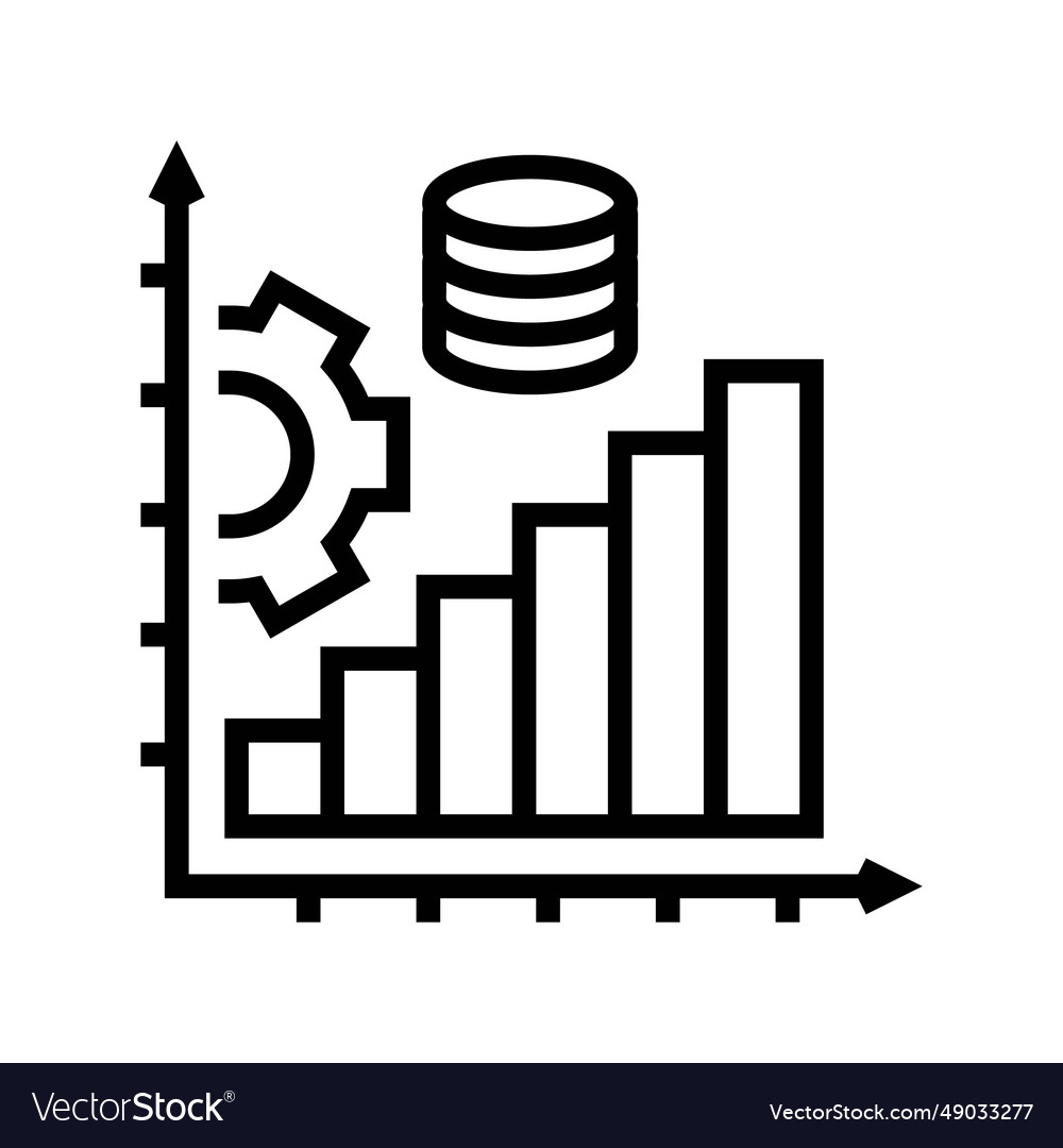 Performance tuning database line icon Royalty Free Vector
