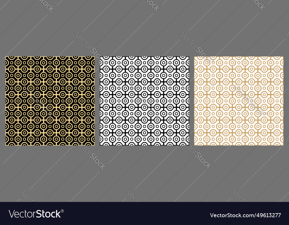 Set of geometric modern seamless Royalty Free Vector Image