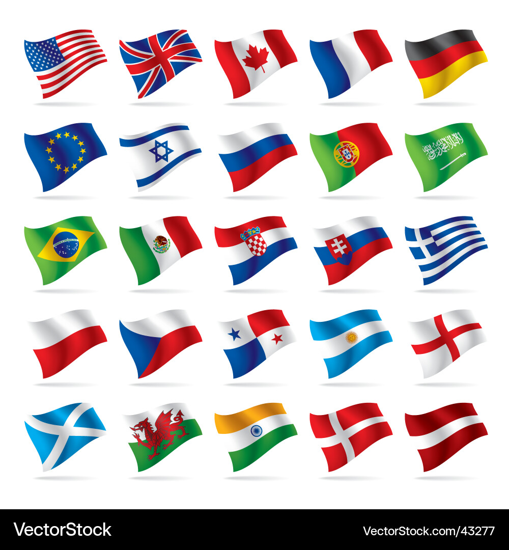 Set world flags Royalty Free Vector Image - VectorStock
