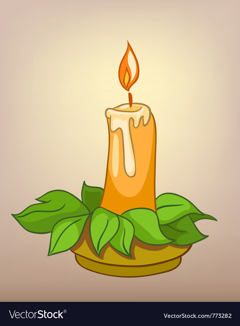 Cartoons decoration candle Royalty Free Vector Image