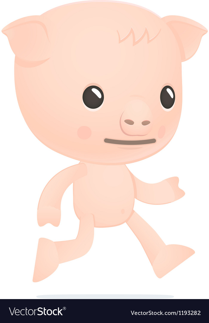 Funny cartoon pig