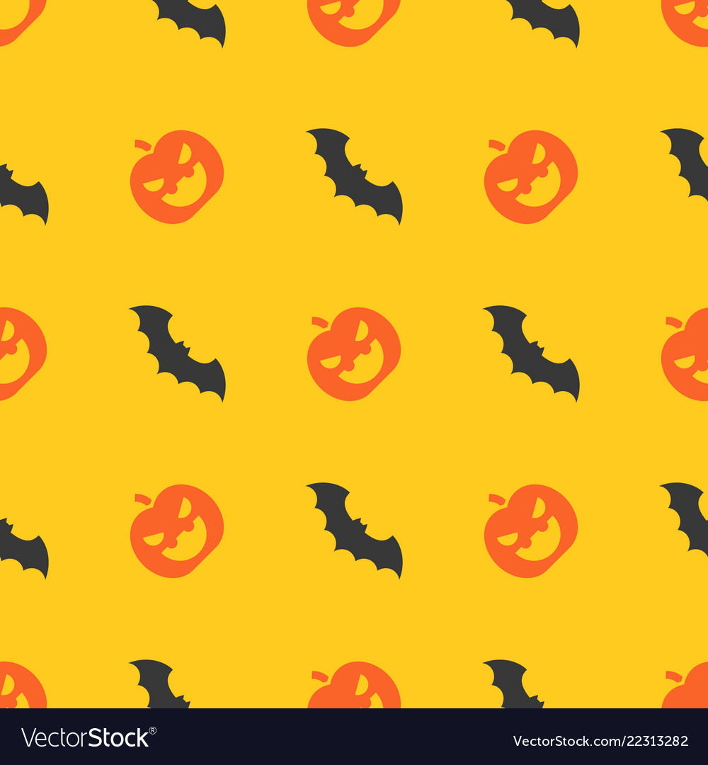 Halloween seamless pattern bat flying flat design