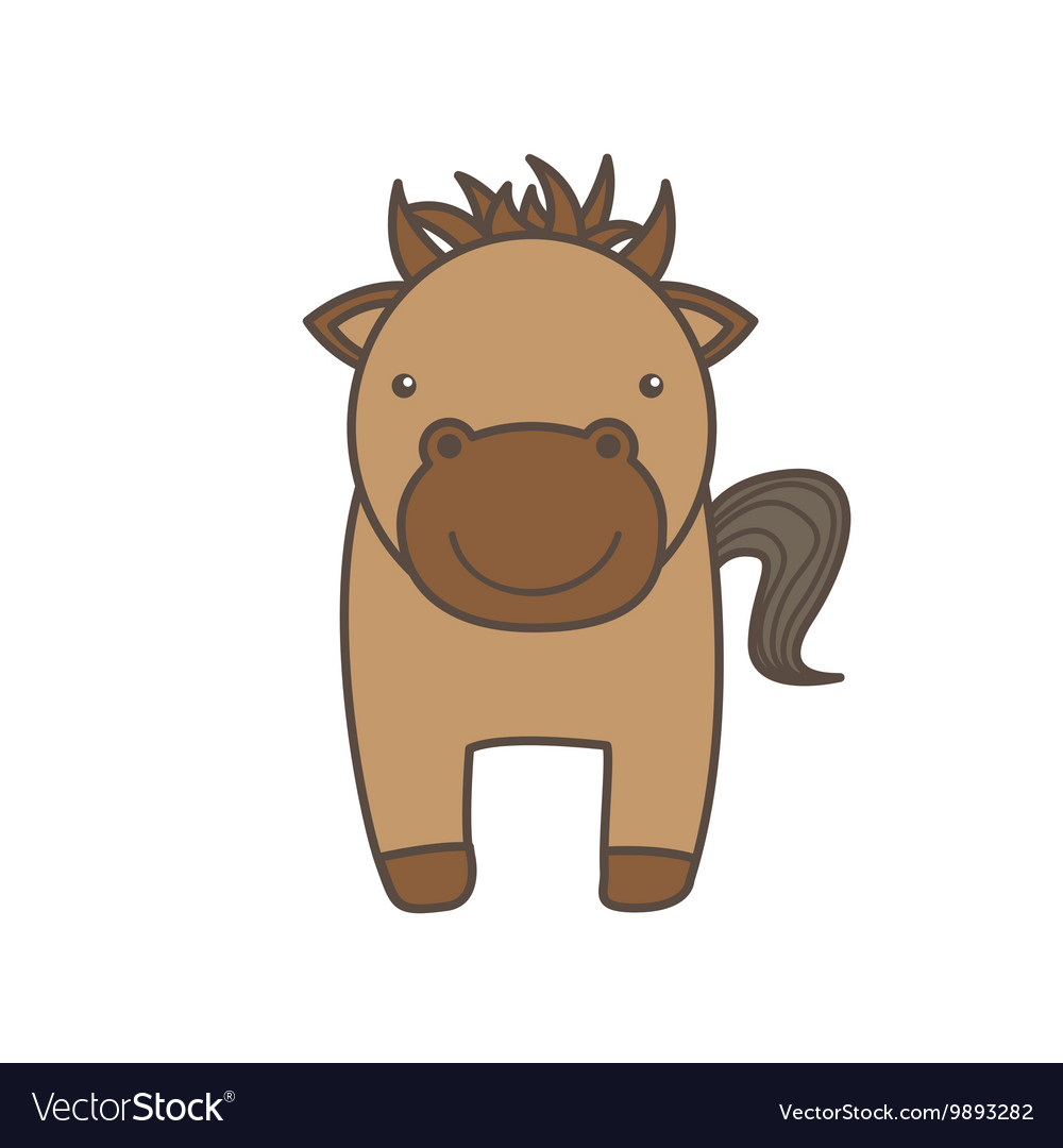 Horse cartoon icon animal farm design Royalty Free Vector