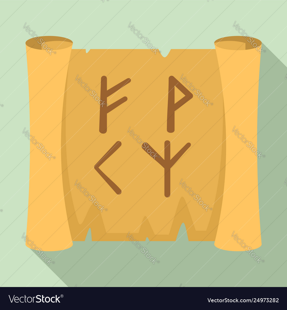 Magic old papyrus icon flat style