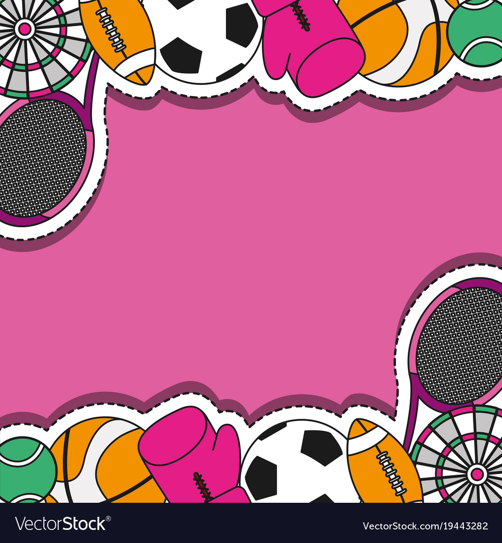 Sport Patches Sticker Background Design Royalty Free Vector