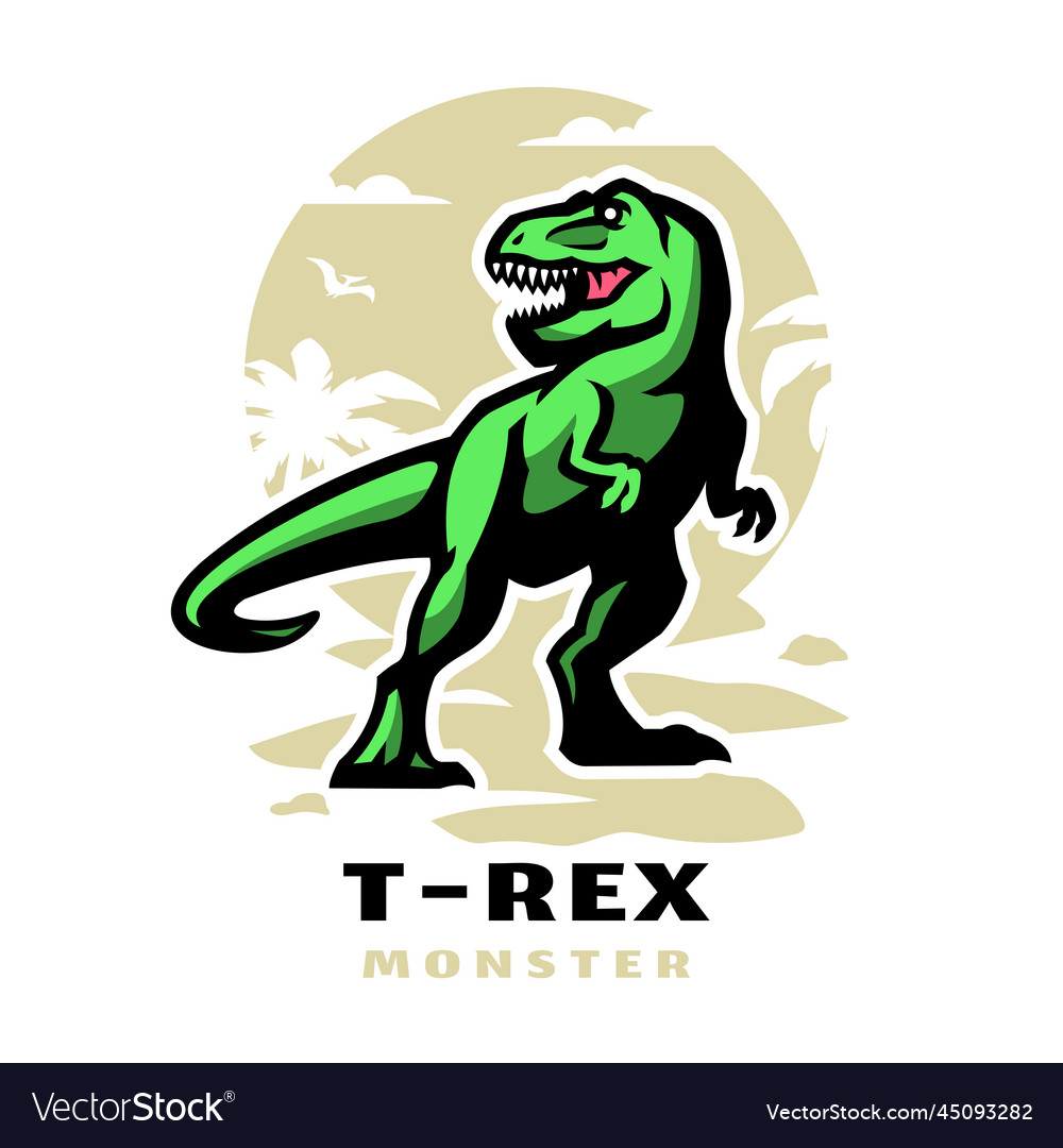 T-rex monster logo dinosaur tyrannosaur Royalty Free Vector