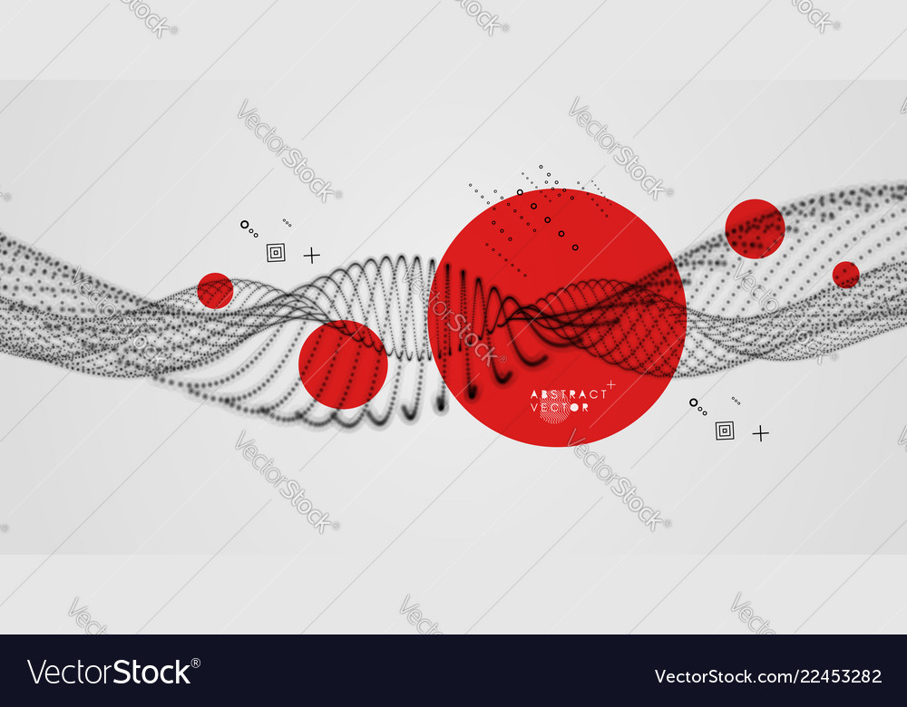 Wave with connected dots connection structure Vector Image