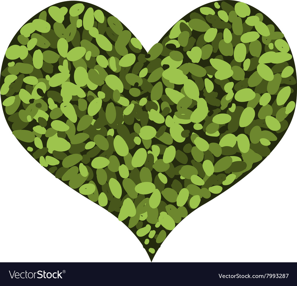 Abstract green heart shape on white background