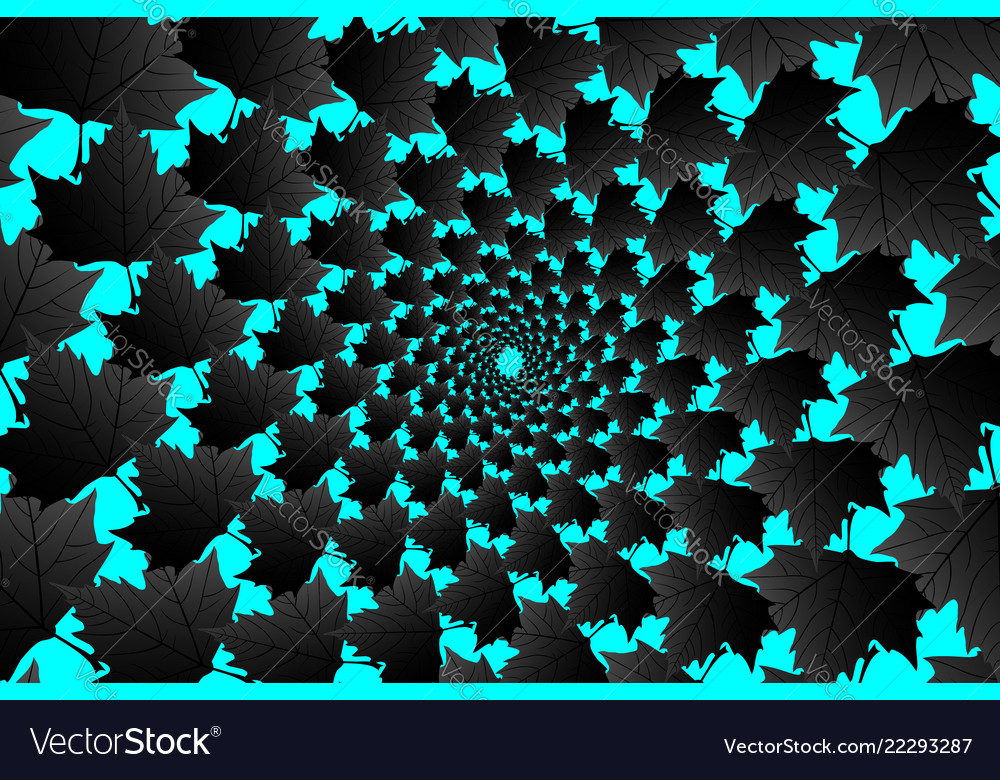 Black leaf sycamore on blue background Royalty Free Vector