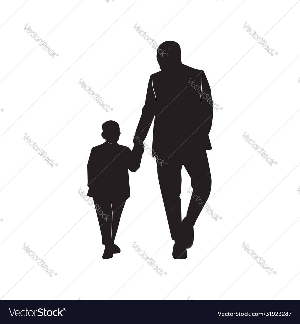 Father and son silhouette Royalty Free Vector Image