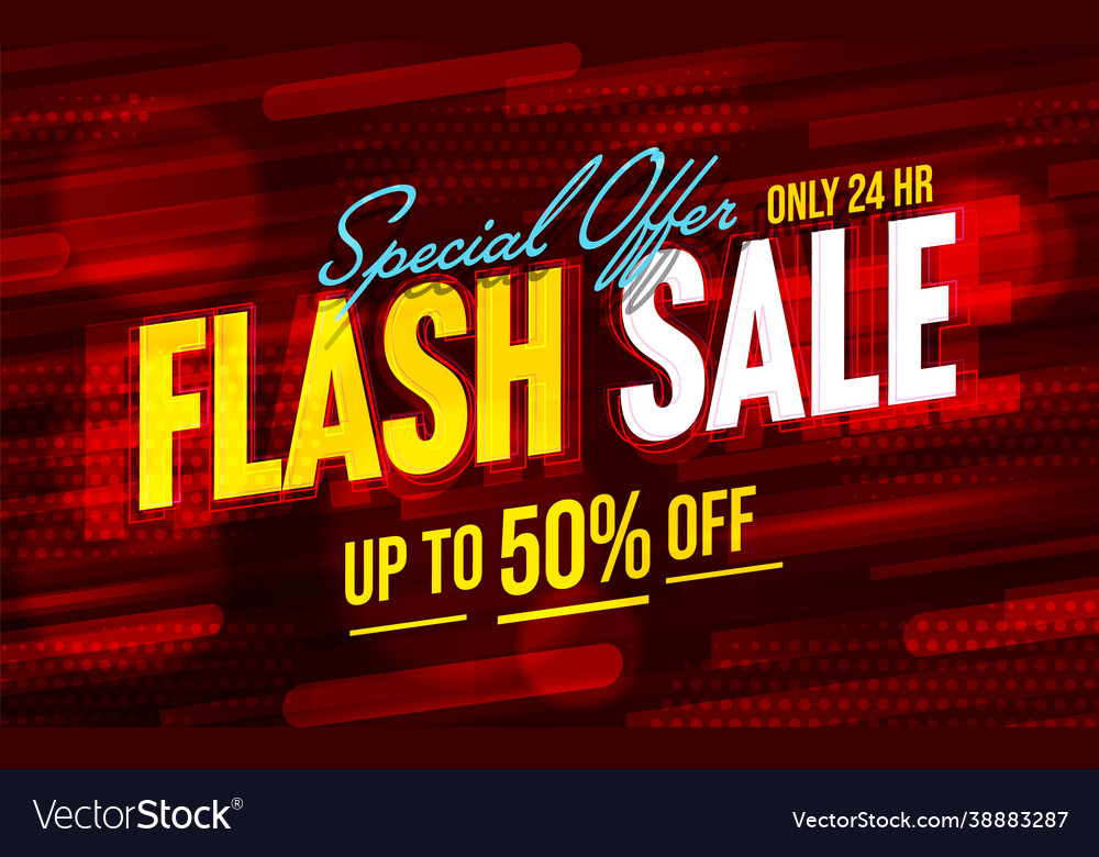 Flash sale banner template design with halved