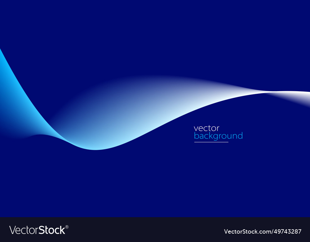 Flowing dark blue curve shape with soft gradient