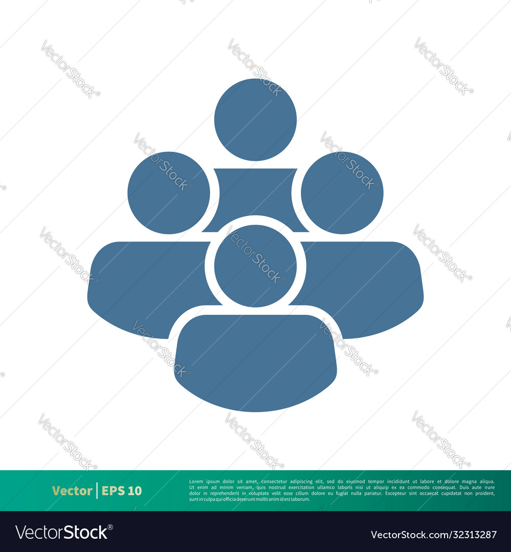 Human Shape People Crowd Icon Logo Template Vector Image