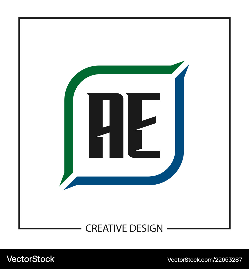 Initial letter ae logo template design Royalty Free Vector