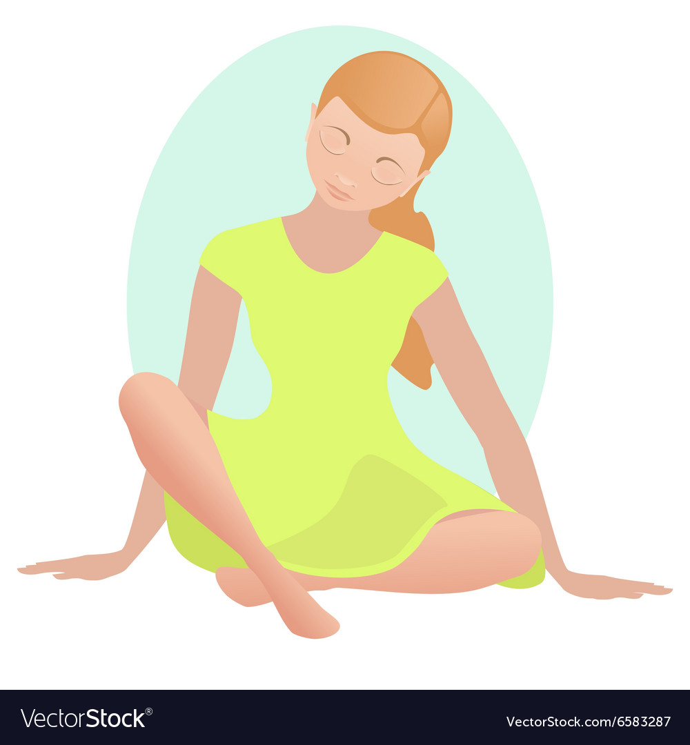 Meditating girl in silence