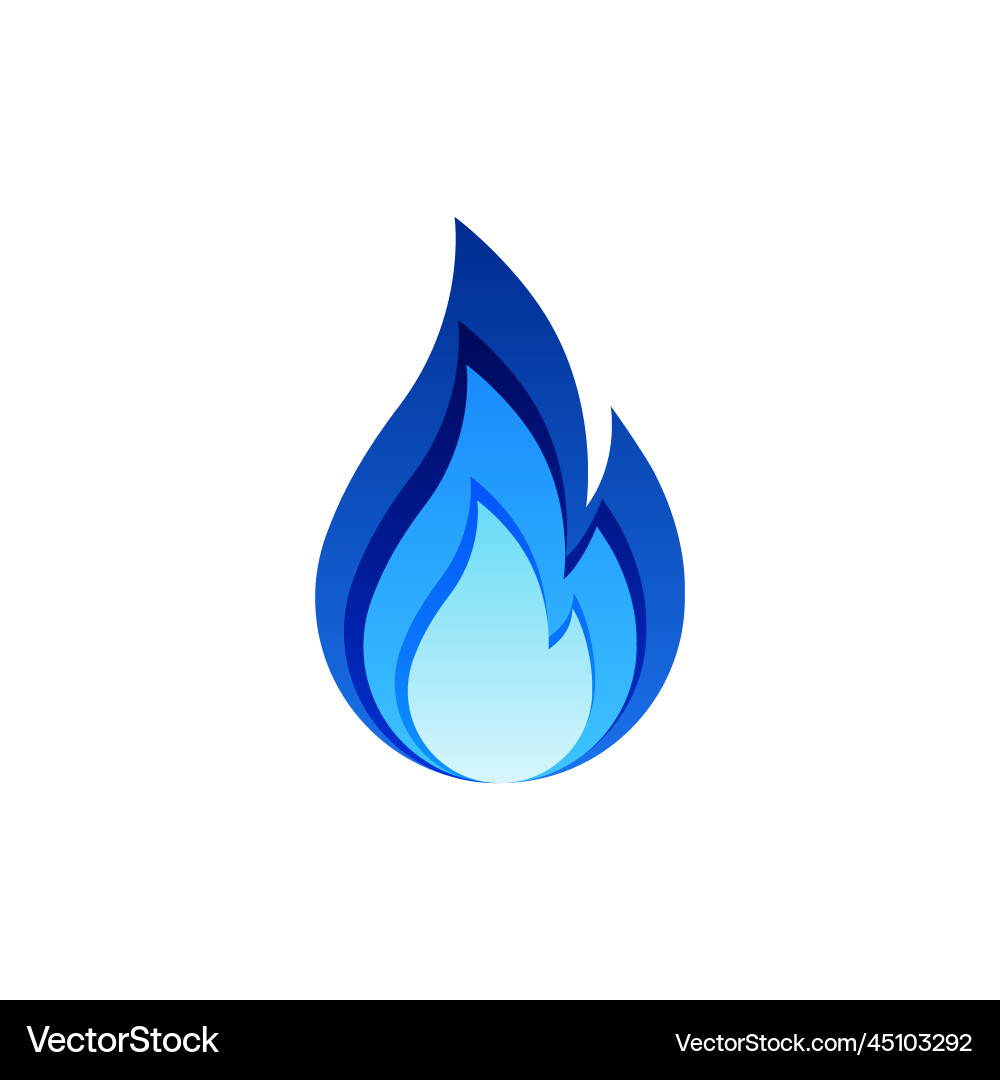 Blue gas icon logo design concept isolated Vector Image