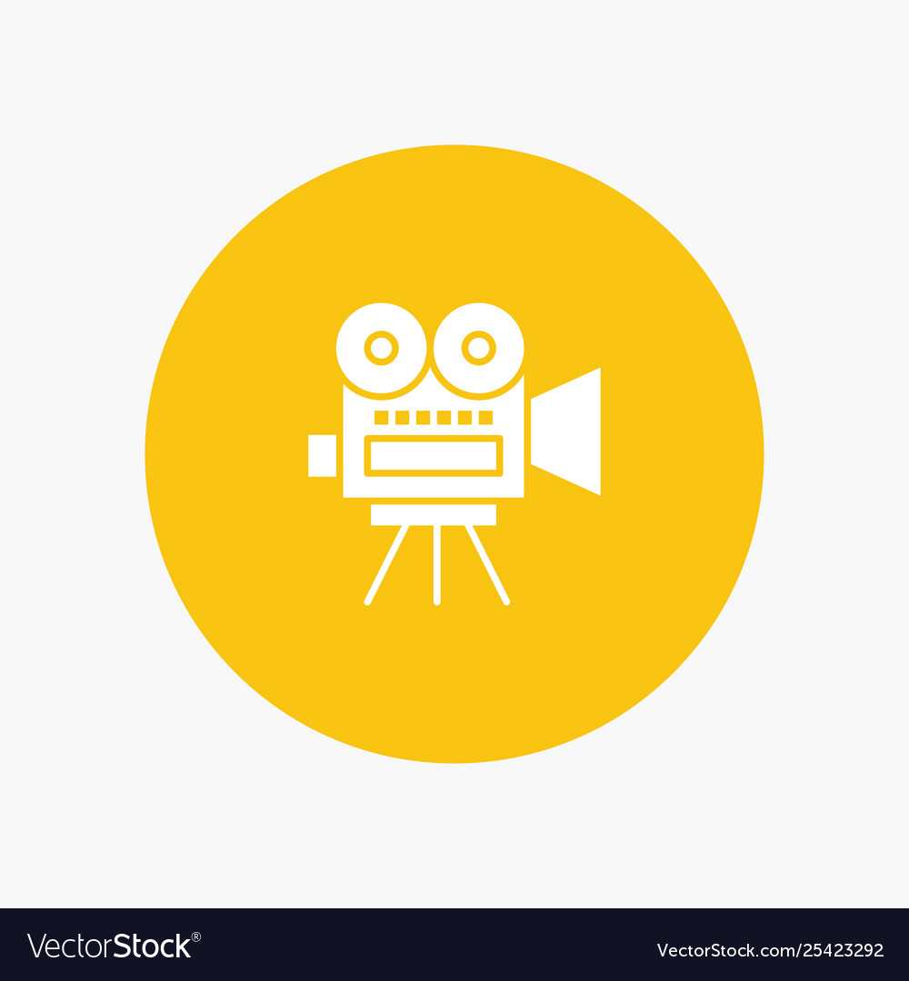 Camera movie film education white glyph icon