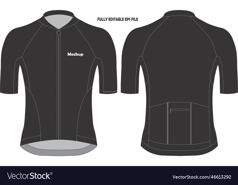 Cycling short sleeve jersey mockup Royalty Free Vector Image