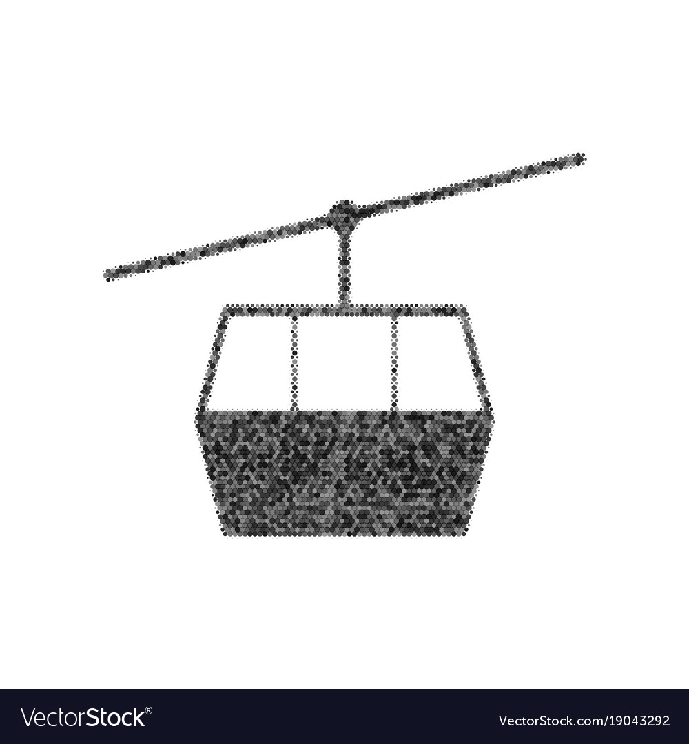 Funicular cable car sign black icon from