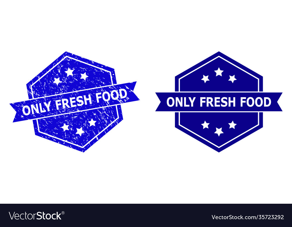 Hexagon only fresh food watermark with rubber