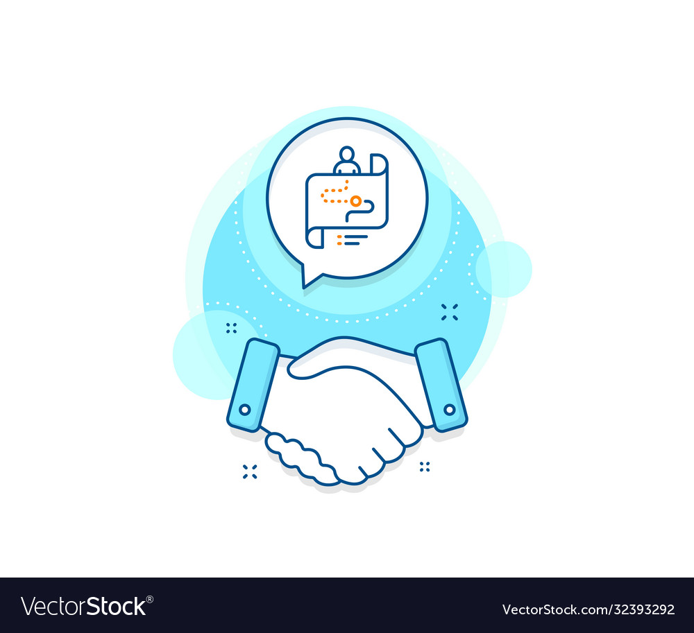 Journey path map line icon project process sign Vector Image